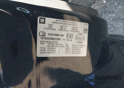 2011 GMC Sierra 1500 Slt из США, поврежденный, VIN 1GTR2WE38BZ372465